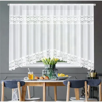 BytoTex Záclona LG 443 s bílou krajkou 400x160 cm