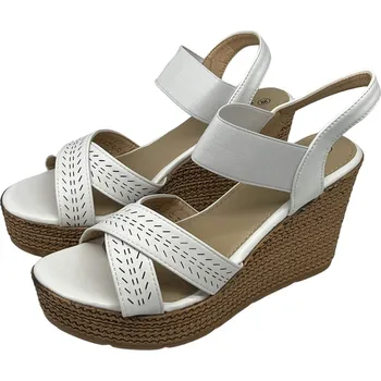 Dámské sandále Lathay moda Dámské bílé sandály na klínku Barva: Bílá, Velikost: 36