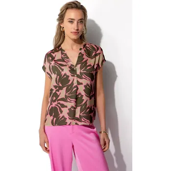 CATNOIR dámská halenka khaki s růžovým potiskem