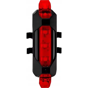 Cyklosvítilna Zadní LED světlo na kolo USB voděodolné, 5 LED diod, 7 režimů, snadná montáž