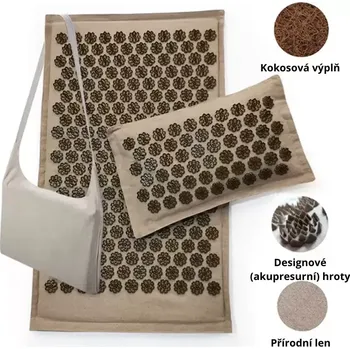 Akupresurní podložka Akupresurní podložka s kokosovou výplní - Béžová – hnědé hroty