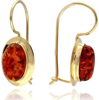 Náušnice MOISS náušnice ze žlutého zlata JANTAR