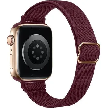 Řemínek na hodinky Nylonový tenký řemínek s posuvnou přezkou pro Apple Watch 42mm / 41mm / 40mm / 38mm - vínový