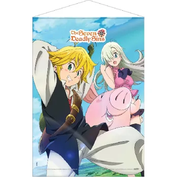 Plakát WallScroll - The Seven Deadly Sins: Meliodas, Elizabeth & Hawk 50 x 70 cm