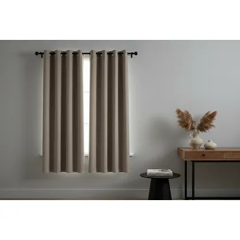 Zatemňovací krátký závěs s kroužky FLAVIA- BLACKOUT 135x180 cm cappuccino (cena za 1 kus) Mybesthome