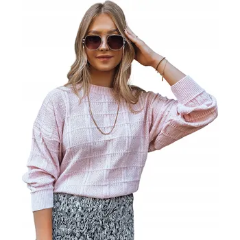 Dámský svetr DStreet dámský svetr růžový klasický do pasu, univerzální velikost