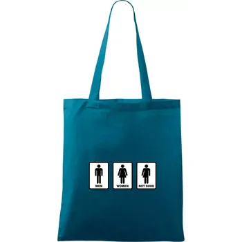 Men, woman, not sure (Hana-creative) - Taška bavlněná - 42 x 38 cm ( Petrolejová )
