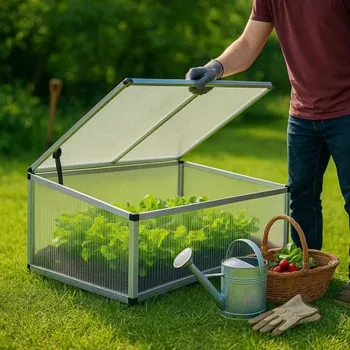 Skleník Wiltec Double Cold Frame 100 x 120 x 40 cm hliník 4 mm