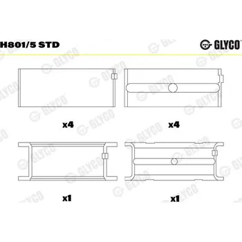 Kliková hřídel Hlavní ložiska klikového hřídele GLYCO H801/5 STD