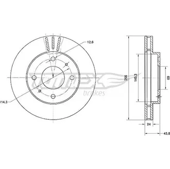 Brzdový kotouč Brzdový kotouč TOMEX Brakes TX 70-74