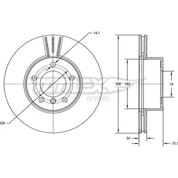 Brzdový kotouč Brzdový kotouč TOMEX Brakes TX 72-54