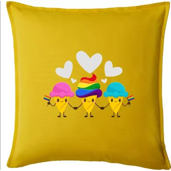 Polštář LGBT zmrzliny - Polštář 50x50 - 50x50 - Pouze potah ( Žlutá )
