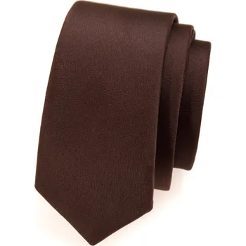 Avantgard Kravata SLIM, 551-7032, Hnědá MAT