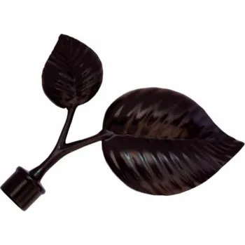 Garnýž URBÁNEK Garnýže - koncovka pr.16 mm List - Stříbrná matná