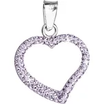 EVOLUTION GROUP CZ Stříbrný přívěšek srdíčko s krystaly Crystals from Swarovski®, Violet - 34093.3 Violet