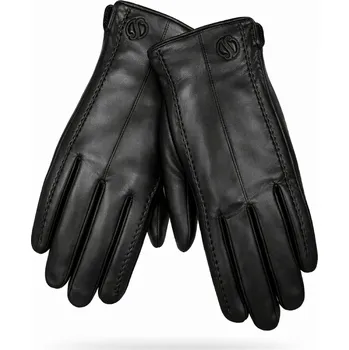 Rukavice Dámské kožené rukavice z ovčí kůže černé SZWAJKI zateplené zima/podzim XXL