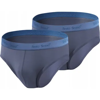 Slipy Sesto Senso Bavlněné pánské slipy 2 kusy pánského spodního prádla L Jeans