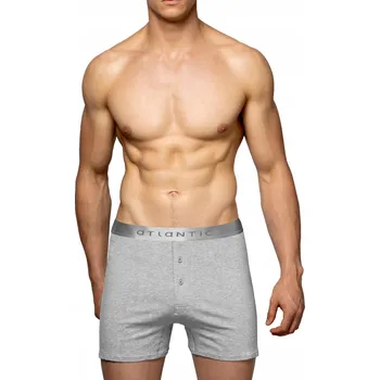 Pánské spodní prádlo Pánské boxerky Atlantic BMB-005 Sza/mel XXL (44) šedý melír