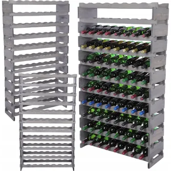 Stojan na víno Stojan na víno modulární regál na lahve 11x8 lahví VELKÝ, montáž BEZ NÁŘADÍ