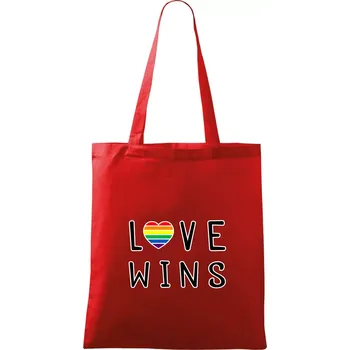 Love wins nápis - Taška bavlněná - 42 x 38 cm ( Červená )