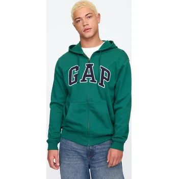 Pánská mikina GAP Mikina na zip Logo - Pánské GAP zelená 3133711