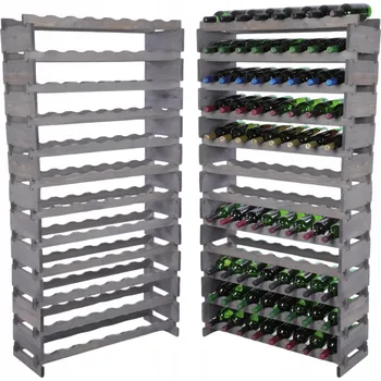Stojan na víno Stojan na víno modulární regál na lahve 12x8 lahví VELKÝ, MONTÁŽ BEZ NÁŘADÍ