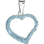 EVOLUTION GROUP CZ Stříbrný přívěšek srdíčko s krystaly Crystals from Swarovski®, Light Blue - 34093.3 Light Blue