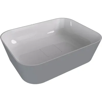 Umyvadlo Polysan Umyvadlo na desku Banera 49,5x34,5 cm šedá matná mat bez přepadu 14596.32