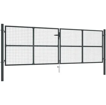 vidaXL Marketos Pletivá zahradní branka pozinkovaná ocel 400 x 125 cm šedá