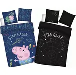 SVÍTÍCÍ dětské povlečení PEPPA STARS 100% BAVLNA