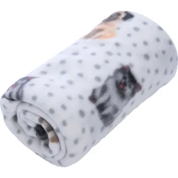 Dětská deka zooplus Basics útulná flísová deka se vzorem psů a teček 150x100cm pro psy