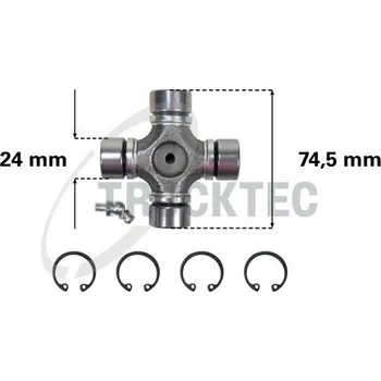 Hřídel nápravy Kloub, kloubový hřídel TRUCKTEC AUTOMOTIVE 02.34.053