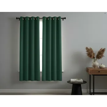 Zatemňovací krátký závěs s kroužky FLAVIA- BLACKOUT 135x180 cm zelená (cena za 1 kus) Mybesthome
