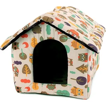 Pelíšek pro psa Verk 19004 Domeček pro psa, kočku 41 × 38 × 43 cm sovy barevné
