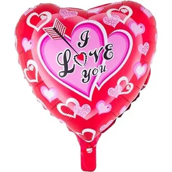 Balónek Foliový balónek srdce červené I Love You 52cm