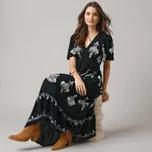 Blancheporte Dlouhé šaty s boho potiskem černá/béžová