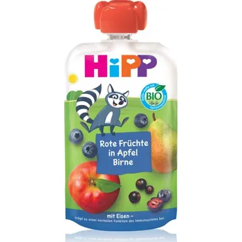 Hipp HiPPis BIO jablko - hruška - červené ovoce + železo dětský příkrm 100 g