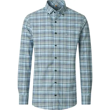 Pánská košile Velká pánská košile s dlouhým rukávem v kostce Redmond 261015111-100 modrá (5XL)