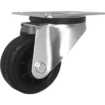 Pojezdové kolečko Pryžové kolo s plastovým diskem v otočné vidlici 80 mm