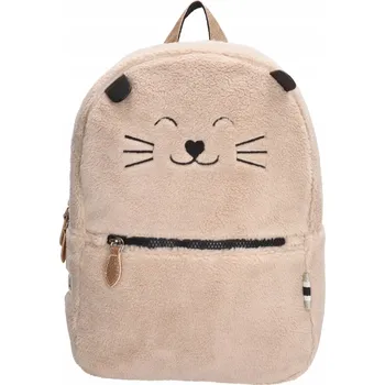 ZEBRA dívčí plyšový batoh - krémová - 9,20L