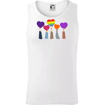 Pánské termoprádlo LGBT ruce srdce - Tílko pánské Core - L ( Bílá )