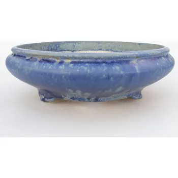 Květináč Keramická bonsai miska 25 x 25 x 7,5 cm modrá