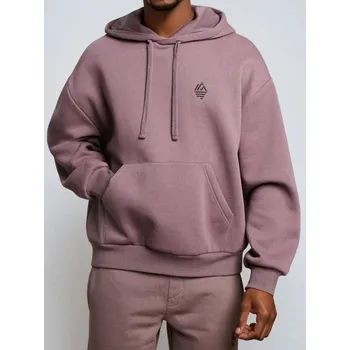 Pánská mikina Sinsay - Mikina s kapucí Comfort Fit s výšivkou - fialová - 5040O-75X - 5040O-75X-XL