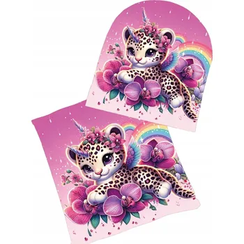 Čepice Dětská zimní podzimní sada Nákrčník Čepice s jednorožcem