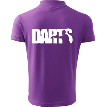 Pánská košile Darts - nápis se šipkařem - Polokošile pánská Pique Polo 203 - 2XL ( Fialová )