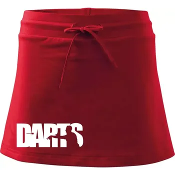 Dámská sukně Darts - nápis se šipkařem - Sportovní sukně - two in one - M ( Červená )