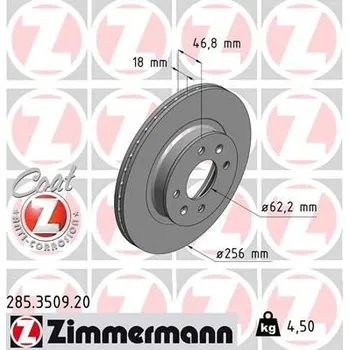 Brzdový kotouč Brzdový kotouč ZIMMERMANN 285.3509.20