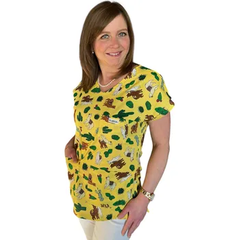 Zdravotnický oděv Zdravotní halena žlutá s lamičkami - MÓDA PRO ZDRAVOTNÍKY Velikost: XXL H-192-XXL