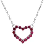 Silvego Stříbrný náhrdelník srdce Patty s růžovými Brilliance Zirconia JJJN0685R + 2 měsíce na vrácení zboží