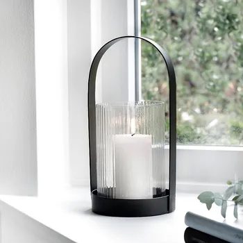 Svícen Bastion Collections LUCERNA VELKÁ, kov, sklo, 37cm b480073